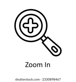 Zoom In Vector  outline Icon Design illustration. User interface Symbol on White background EPS 10 File