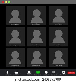 Zoom Video Call Template. Meeting App Flat Vector UI Interface. webex. Google Meet. Google Classroom. GCR. GMeet. Youtube. Netflix. Spotify