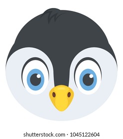 A zoom in view of penguin face 