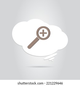 Zoom in web icon. Made in vector