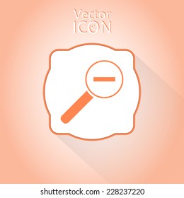 Zoom in web icon. Magnifier with decreasing. Flat style. Made in vector