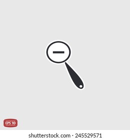 Zoom in web icon. Magnifier with decreasing. Flat style. Made in vector