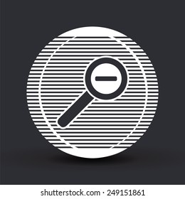 Zoom in web icon. Magnifier with decreasing. Flat style. Made in vector