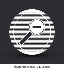 Zoom in web icon. Magnifier with decreasing. Flat style. Made in vector