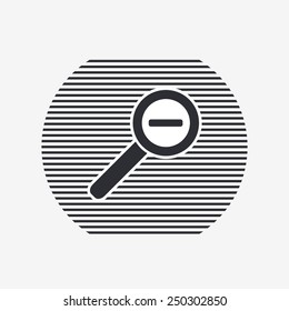 Zoom in web icon. Magnifier with decreasing. Flat style. Made in vector