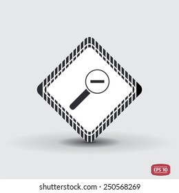 Zoom in web icon. Magnifier with decreasing. Flat style. Made in vector