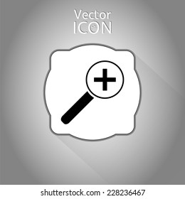 Zoom in web icon. Magnifier with increasing. Flat style. Made in vector