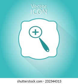 Zoom in web icon. Magnifier with increasing. Flat style. Made in vector