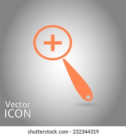 Zoom in web icon. Magnifier with increasing. Flat style. Made in vector
