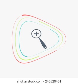 Zoom in web icon. Magnifier with increasing. Flat style. Made in vector