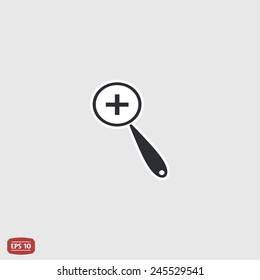 Zoom in web icon. Magnifier with increasing. Flat style. Made in vector