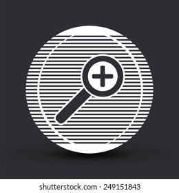 Zoom in web icon. Magnifier with increasing. Flat style. Made in vector