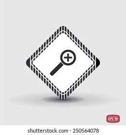 Zoom in web icon. Magnifier with increasing. Flat style. Made in vector