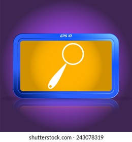 Zoom in web icon. Specular reflection. Made vector illustration