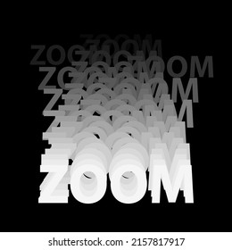 Zoom Word Abstract Art Typography Wall Decoration