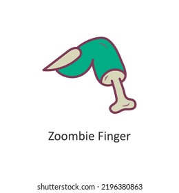 Ilustración de diseño del icono del vector del dedo Zoombie. Símbolo de Halloween sobre fondo blanco archivo EPS 10