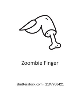 Zoombie Finger vector outline Icon Design illustration. Halloween Symbol on White background EPS 10 File
