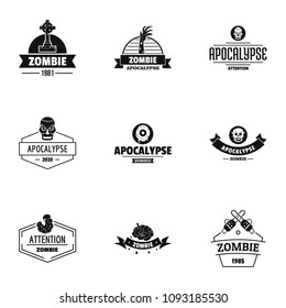 Zoombie logo set. Simple set of 9 zoombie vector logo for web isolated on white background
