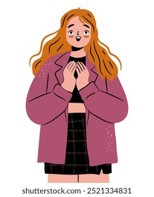 Zoomer cute female character isolated 