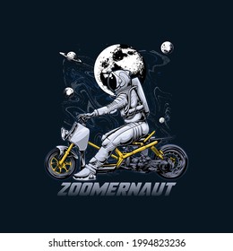 zoomernaut astronaut riding the aesthetic motorbike
