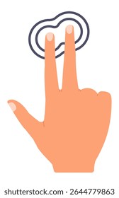 Zooming in gesture made with two fingers on a touchscreen, showcasing modern interaction with smartphones or tablets, highlighting user interface technology and multitouch capabilities