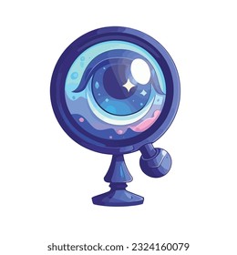 Zooming in on the spys magnifying glass isolated