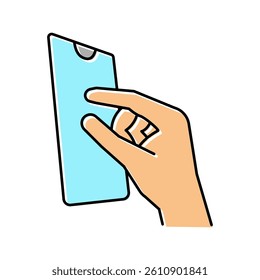 zooming photo on smartphone screen color icon vector. zooming photo on smartphone screen sign. isolated symbol illustration