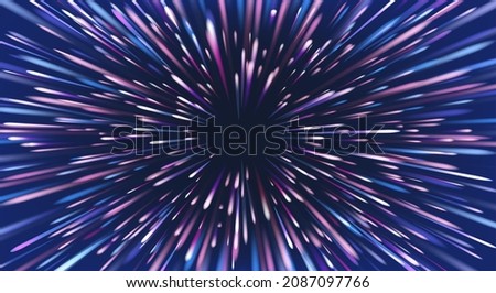Zooming space background. Power explosion cool backgdrop, abstract starburst lines music picture, dynamic burst electronics tech colours background