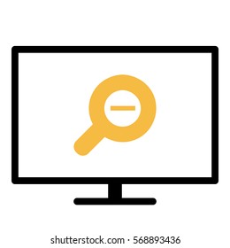 Zoomout icon - Flat design, glyph style icon - Colored enclosed in a screen