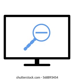 Zoomout icon - Flat design, glyph style icon - Colored enclosed in a screen