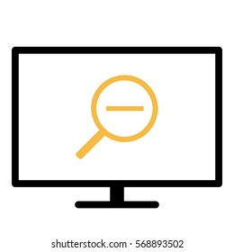 Zoomout icon - Flat design, glyph style icon - Colored enclosed in a screen