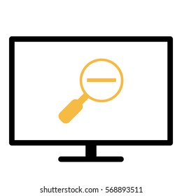 Zoomout icon - Flat design, glyph style icon - Colored enclosed in a screen