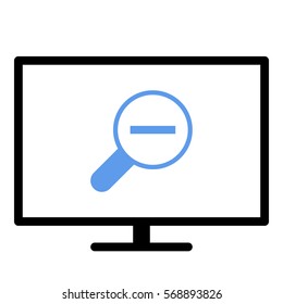 Zoomout icon - Flat design, glyph style icon - Colored enclosed in a screen