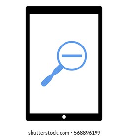 Zoomout icon - Flat design, glyph style icon - Colored enclosed in a tablet