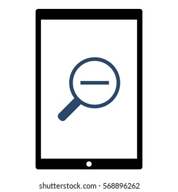 Zoomout icon - Flat design, glyph style icon - Colored enclosed in a tablet