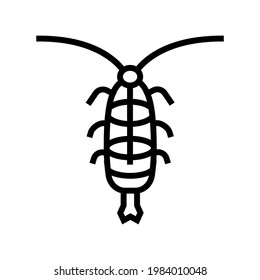 zooplankton ocean line icon vector. zooplankton ocean sign. isolated contour symbol black illustration
