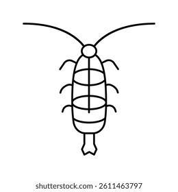 zooplankton ocean line icon vector. zooplankton ocean sign. isolated contour symbol black illustration