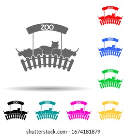 zoo's logo multi color style icon. Simple glyph, flat vector of zoo icons for ui and ux, website or mobile application