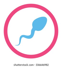 Zoosperm vector icon. Style is bicolor flat rounded symbol, pink and blue colors, rounded angles, white background.