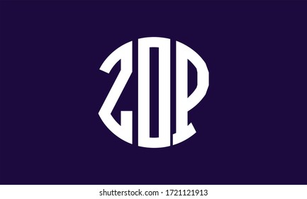 Plantilla de logotipo de marca de vectores de letra monograma abstracta de círculo ZOP