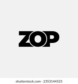 ZOP initial letter monogram typography logo vector