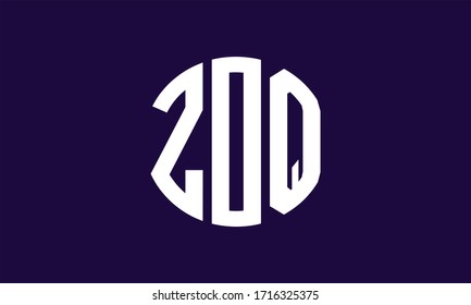 ZOQ Circle Emblem Abstract Monogram Letter Mark Vector Logo Template