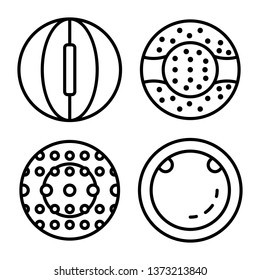 Zorb icons set. Outline set of zorb vector icons for web design isolated on white background