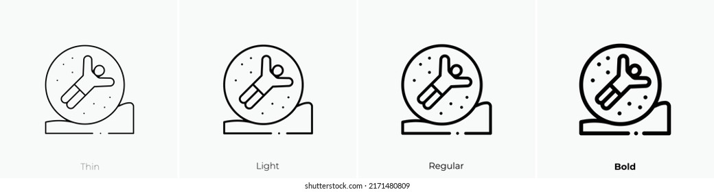 zorbing icon. Thin, Light Regular And Bold style design isolated on white background