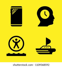 zorbing, profile, smartphone and ship vector icon set. Sample icons set for web and graphic design
