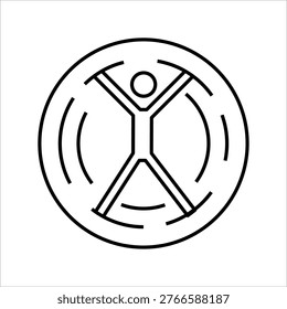 Zorbing sport game vector icon