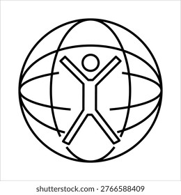 Zorbing sport game vector icon