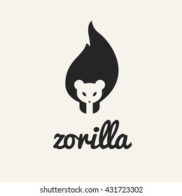 zorilla fox icon flat design