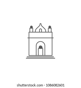 Zoroastrian fire temple icon vector on white background