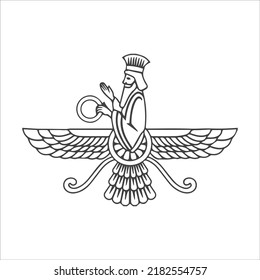 Zoroastrian Vector Religious Sign - Zoroastrianism